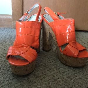 Orange Nine West heels
